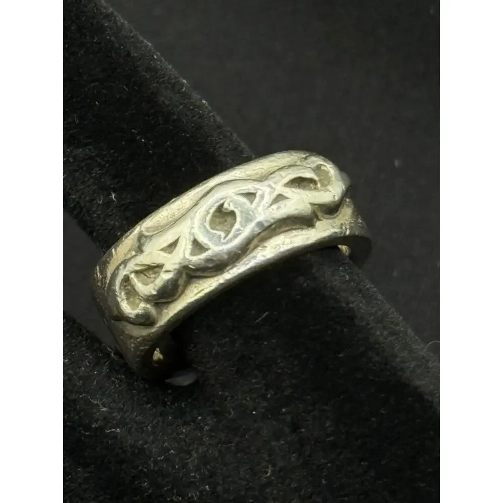 Chrome Hearts Sterling Silver Carved Band Ring – Size ~9 (U.S.)